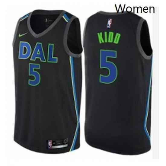 Womens Nike Dallas Mavericks 5 Jason Kidd Swingman Black NBA Jersey City Edition
